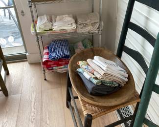 Table linens....table cloths, place mats, napkins, kitchen towels, wooden salad/fruit bowl