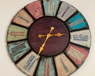 Wooden colorful wall clock