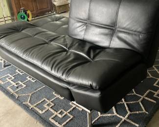 Black leather Futon bed/sofa