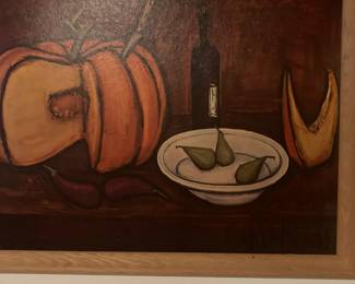 Oil painting of pumpkin, signed