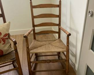 Another ladder back rocker with rush seat