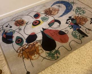 Wool throw rug, 5 x 7 with Miro image