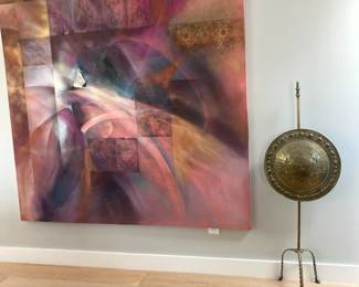 Nancy Hannum original oil, Brass Fire Shield