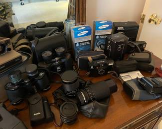 Cameras, 35 mm lenses, binoculars and more