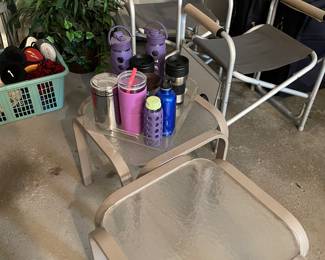 Outdoor tables -set of 2, water bottles and tumblers