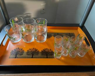Asian glasses and tray