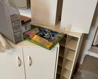 Storage cabinet, shoe cubby and storage shelves