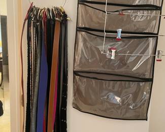 Women's leather belts and closet organizers