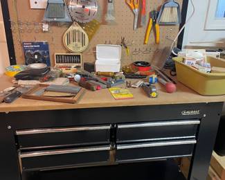Kobalt tool storage center with pegboard hutch - excellent condition
