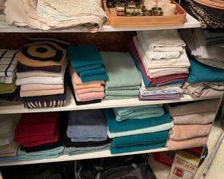 Linens: Towels, sheets, blankets, placemats and napkins