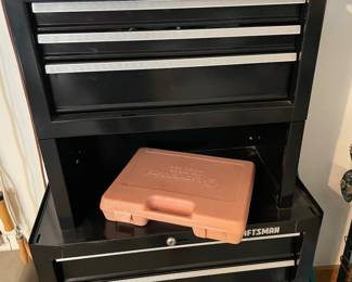 Craftsman tool center on casters - excellent condition - and comes with tools