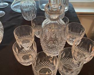 Waterford lowball glasses - set of 8 and Waterford decanter