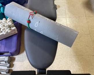Weight bench and yoga mat