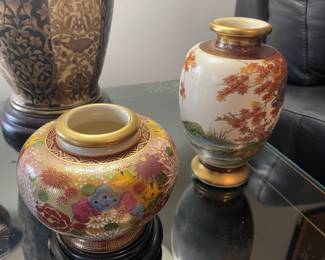 Asian painted and cloisonne' jars