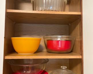 Pyrex storage and vintage mixing bowls