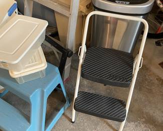 Step stools, garbage can with sensor opening