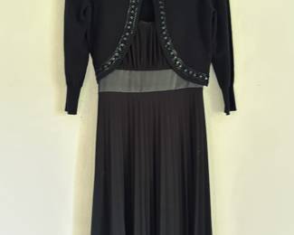 Worthington Black Beaded/Sequined Cardigan Sweater – Size Small