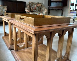 Pair of Two Tier Square Side Tables