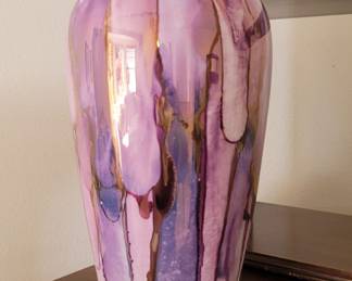 S Designs Pink, Purple and Gold Porcelain Vase