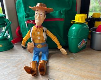 1995 Disney Pixar Toy Story Woody Finger Puppet, 1990s Junior Adventure Toy Canteen 
