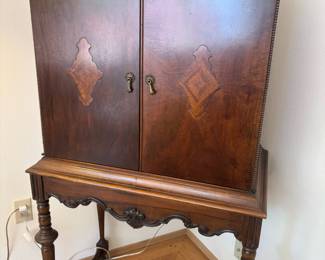 Jacobean Style High Boy Bar Cabinet