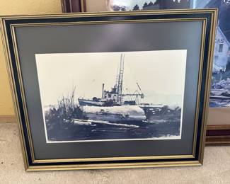 Framed & Matted Watercolor Print "A Stillness" by Thomas William Jones