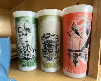 Set of 3 – 1962 Seattle World's Fair Frosted Tumblers