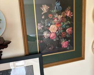 Framed & Matted Baroque Floral Print