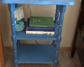 Two Tier Blue Painted Side Table