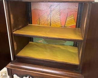 Jacobean Style High Boy Bar Cabinet