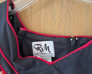 RM Red, Black & White Hibiscus Hawaiian MuuMuu Dress 