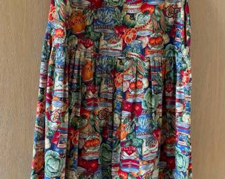 Food Print Fabric Sleeveles Aline Mini Dress