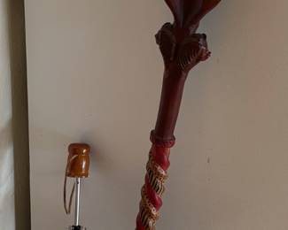 Africa Folk Art Carved Wood Walking Stick