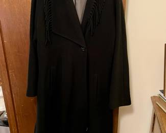 Utex Design Black Fringe Coat