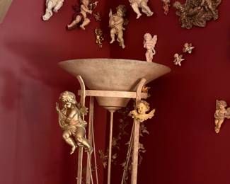 Cherub Wall Decor, Neoclassical Style Floor Lamp