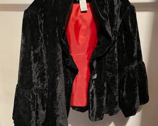 Worthington Black Velvet Bell Sleeve Jacket – Size XL