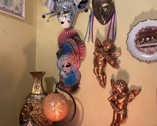 Venetian Mask Decor, Cherub Wall Decor