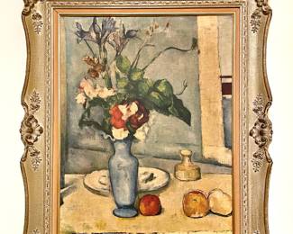 Ornately Framed Print "The Blue Vase" by Paul Cezanne