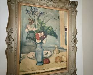 Ornately Framed Print "The Blue Vase" by Paul Cezanne