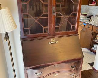 Chippendale Style Secretary Desk with Hutch