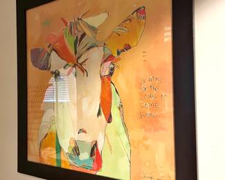 Framed Print "Mom Cow" by Jennifer Mercede