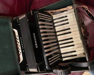 1950s Hohner Student II Black & White Accordion