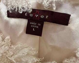 Fever White Faux Fur Coat – Size Large