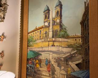 Framed Print 'The Spanish Stairs in Rome' by Vittorio Muscariello