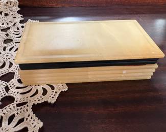 Carved Italian Alabaster Trinket Box