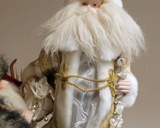Gold & White Standing Santa Claus