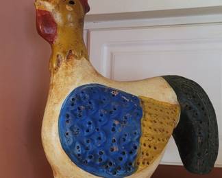 Ceramic Rooster Sculpture