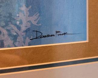 Framed & Matted Watercolor Print of Koi Fish by Darson Frank