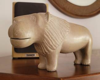Carved Soapstone Lion Sculpture
