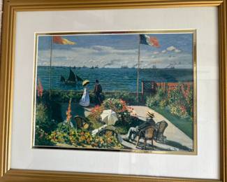 Framed & Matted Print "Garden at Sainte-Adresse" by Claude Monet